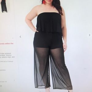 Plus size sheer jumpsuit